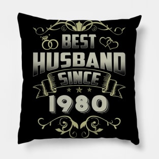 40th Wedding Anniversary Gift 40 yrs Best Husband Since 1980 Pillow