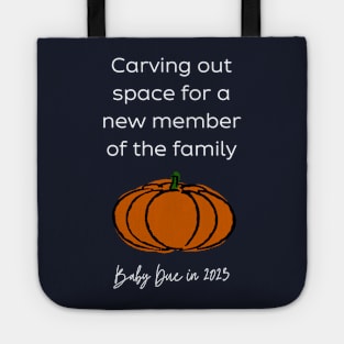 Pumpkin baby announcement (white year) Tote