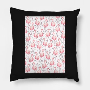 Flamingos, Polka dots pattern, Pink flamingos, Pattern, Fashion print, Funny art, Modern art, Wall art, Print, Minimalistic, Modern, Humor Pillow