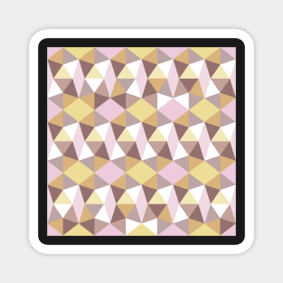 pentagons in brown, light pink and yellow Magnet