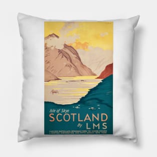 Vintage Travel Poster - Isle of Skye, Scotland Pillow