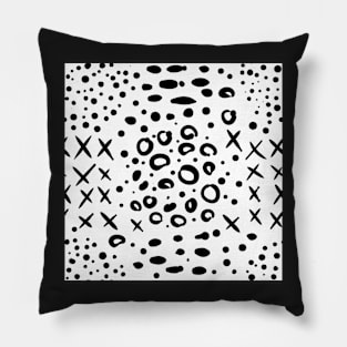 Black & White Bold Doodles Pillow