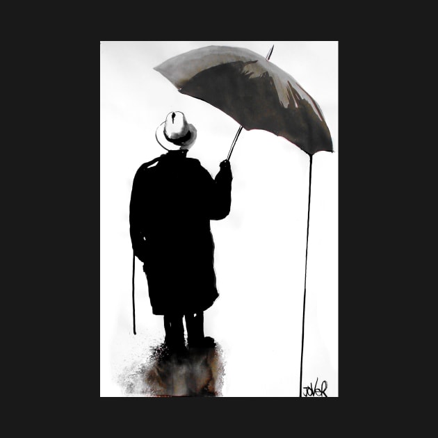 Umbrella man by Loui Jover 