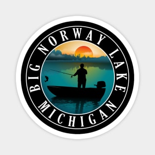 Big Norway Lake Fishing Michigan Sunset Magnet