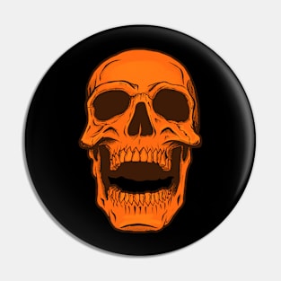 Orange Skull Pin