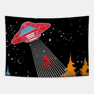 Take Me With You Alien Spaceship Tapestry