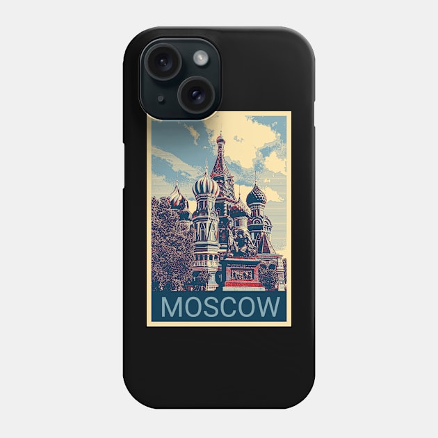 Moscow in Shepard Fairey style 2 Phone Case by Montanescu