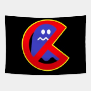 PacBuster Version 4 8-bit edition - Ghostbusters Style Pacman Logo Tapestry