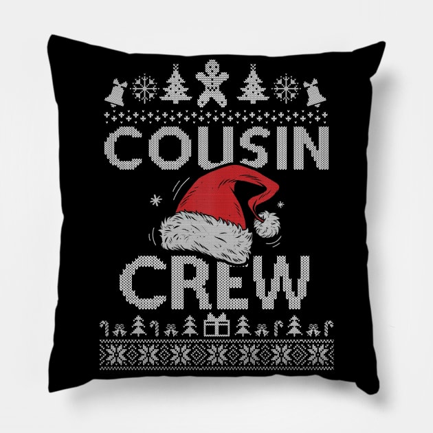 Cousin Crew Santa T shirt Christmas Family Matching Pajamas Pillow by SloanCainm9cmi