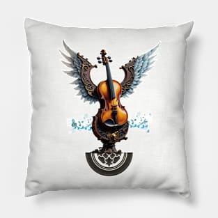 Wonderful elegant violin with wings. Pillow