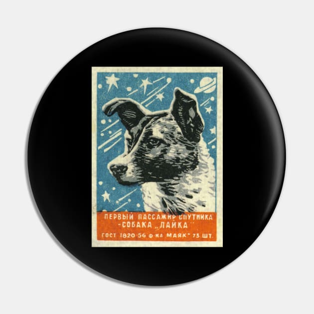 Soviet Space Dog Propaganda Poster USSR Laika Pin by magazin