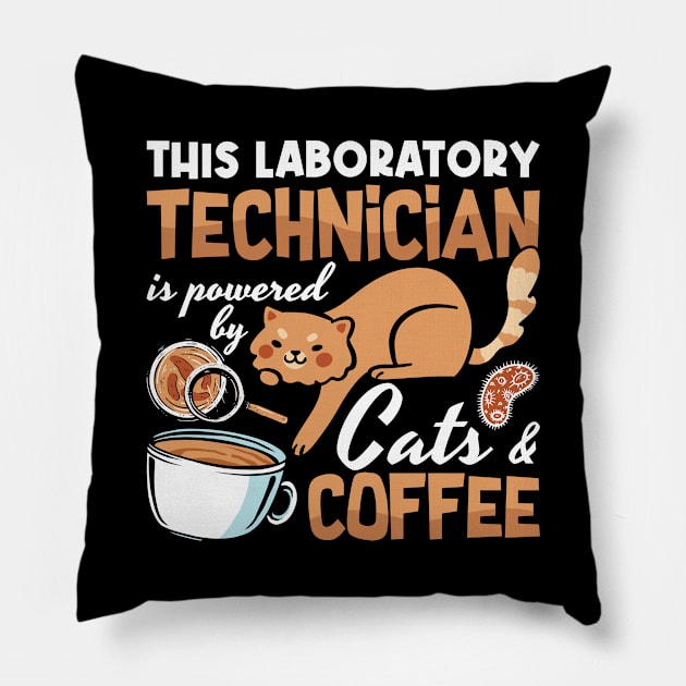 Laboratory Technician Cats Coffee Science Lab Tech Pillow by T-Shirt.CONCEPTS