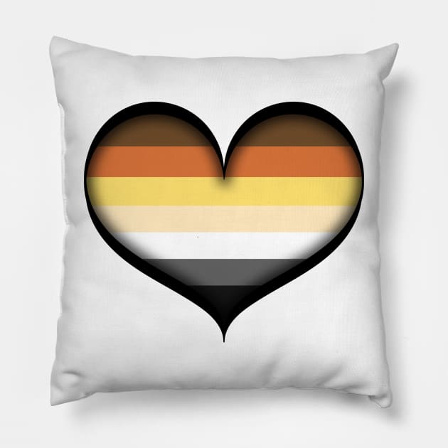 Large Vector Heart in Gay Bear Pride Flag Pillow by LiveLoudGraphics