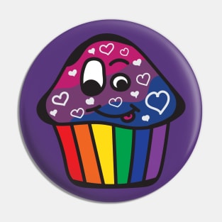 Biromantic Pride Rainbow Cupcake Pin