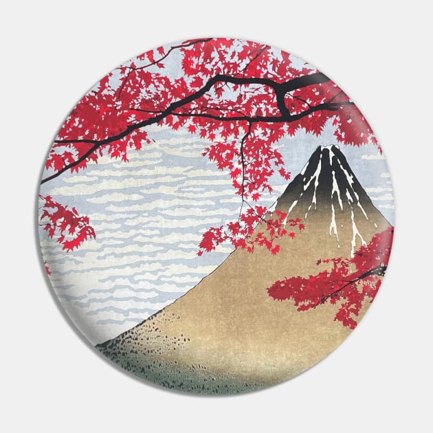 Mount Fuji Maple Leaves Momiji Japan Art Pin by geekmethat