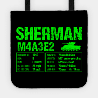 WW2 American M4 Sherman Tank Technical Facts Tote