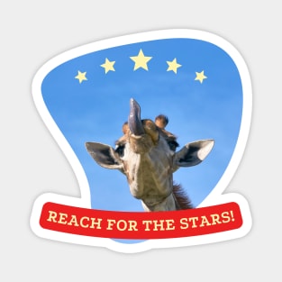 Funny and Weird Tongue Out Reach for the Stars Giraffe Magnet