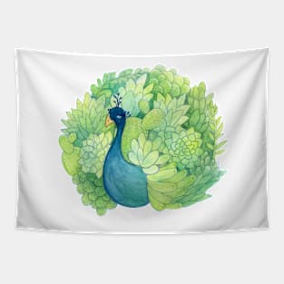 Succulent Peacock Tapestry