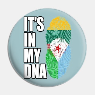 Lithuanian And Djiboutian Mix Heritage DNA Flag Pin