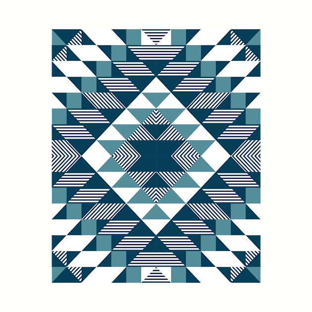 Blue Geometric Nordic Pattern by marieltoigo