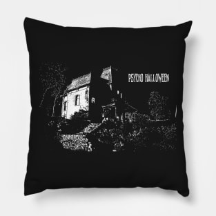 Psycho Halloween White Pillow