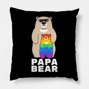 Lgbt Proud Papa Bear Proud Bear Dad Lgbt Pride Gay Pillow