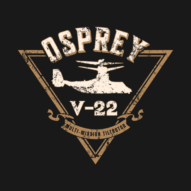 V-22 Osprey VTOL Aircraft Distressed Design by hobrath