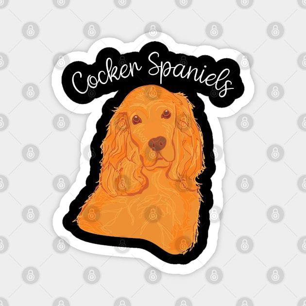 Snazzy Spaniel Styles Cocker's Couture, Urban Canine Tee Triumphs Magnet by JocelynnBaxter