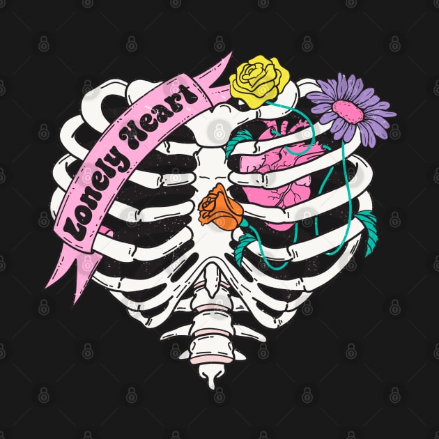 Lonely Heart Skeleton Heart Anti Love Anti Valentines Day by Pop Cult Store