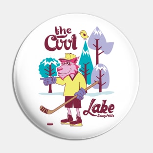 Hockey Cool Wolf Lake Pin