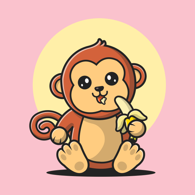 Cute Monkey Eating Banana by Catalyst Labs