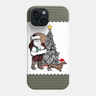 Santa and His Dachshund Phone Case