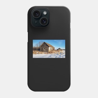 Abandoned farm houses in winter Phone Case