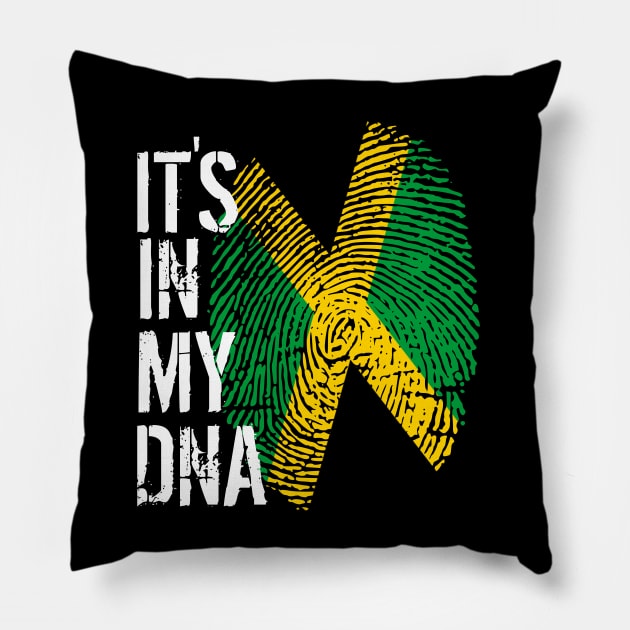 Jamaica Flag Fingerprint My Story DNA Jamaican Pillow by Your Culture & Merch