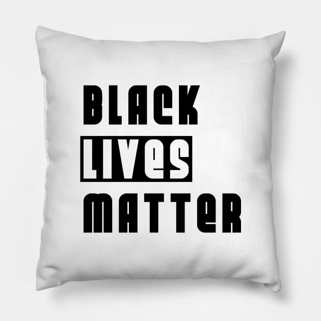 Black Lives Matter - Black White BLM Design Pillow by Everyday Inspiration