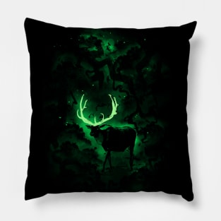 Deer In The Forest - Glowing Antlers Pillow