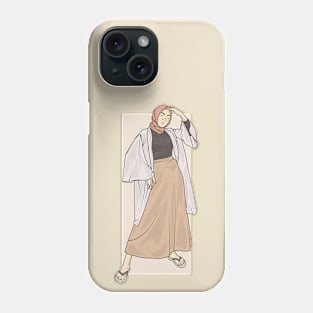 Woman in Light Color Outfit Phone Case