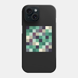 Retro Checker Pattern Blue Green Gray Phone Case