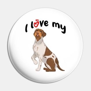 I Love My Wirehaired Pointing Griffon Dog Pin