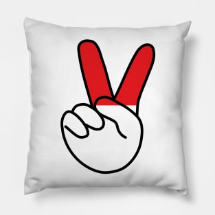 Indonesia Flag V Sign Pillow