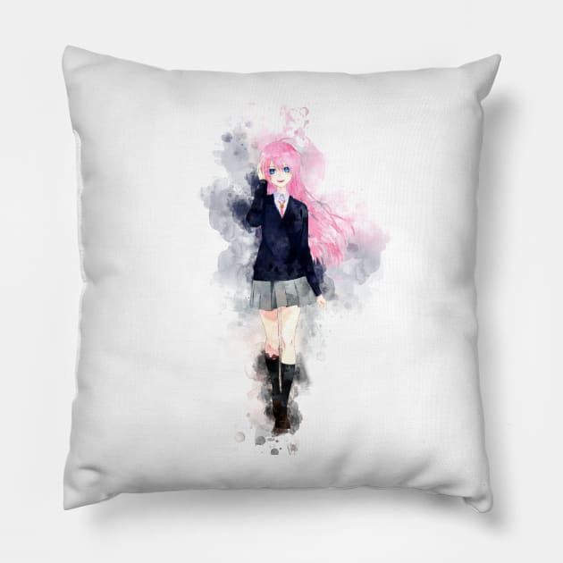 Shikimori Mi-chan - Shikimori's Not Just a Cutie (Watercolor) Pillow by Stylizing4You