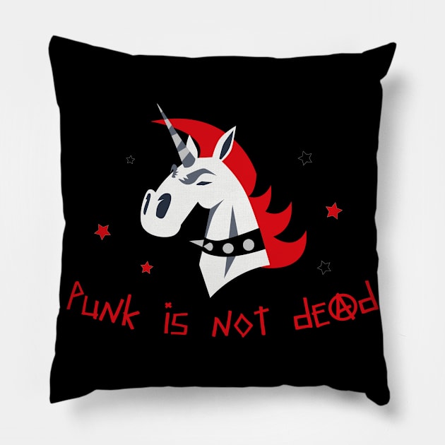 Punk is not dead, punk rock gift idea Pillow by Tom´s TeeStore