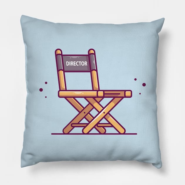 Chair Director Movie Cartoon Pillow by Catalyst Labs