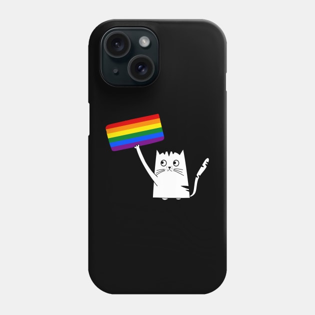 Cat Support LGBT Flag Pride Month Phone Case by Freeman Thompson Weiner
