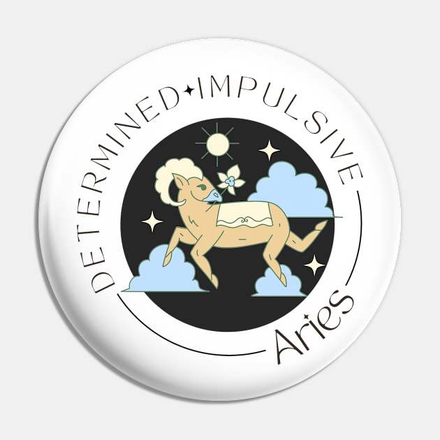 Aries Zodiac Sign Pin by ARTMeggy