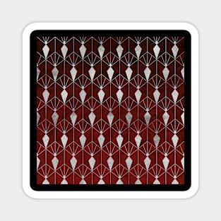 Red Ruby Art Deco - Silver Diamonds Magnet