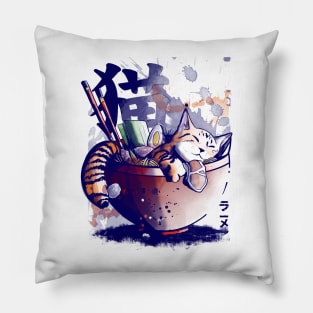 Cat sleeping Ramen Pillow