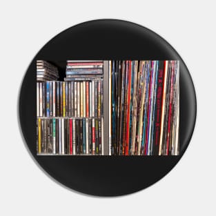 Rock Music Vinyl And CD Collection Pin