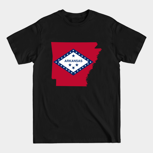 Discover Arkansas flag map - Arkansas - T-Shirt