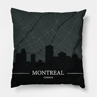 Montreal City map with silhouette Pillow